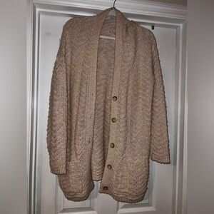 Kimchi Blue Beige Chunky Knit Button-Front Cardigan
